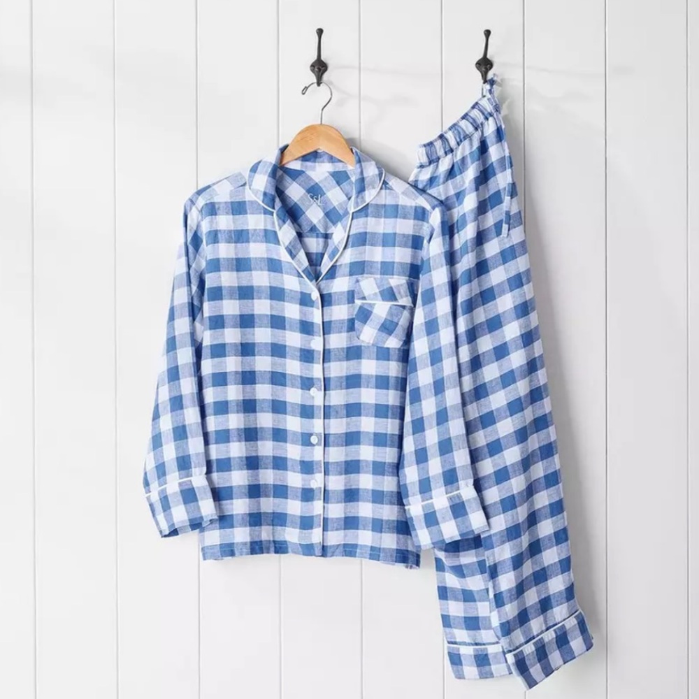 SERENA & LILY Hyannis Flannel Pajamas || French Blue